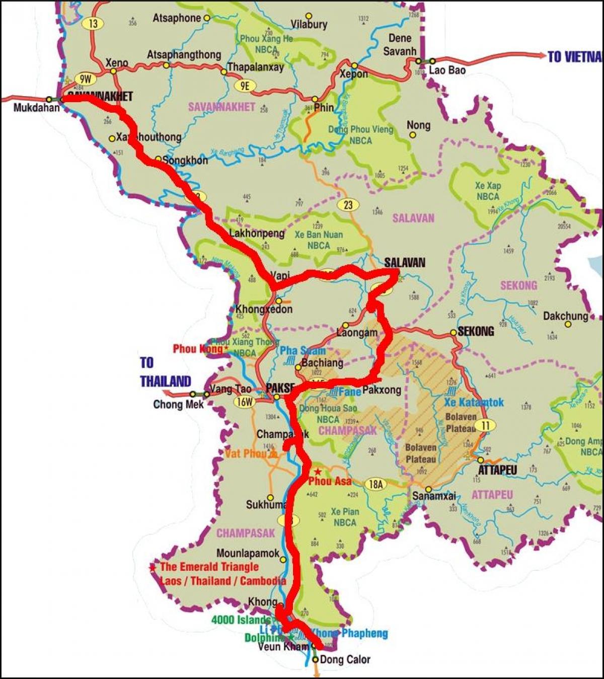 Kartta savannakhetin laos