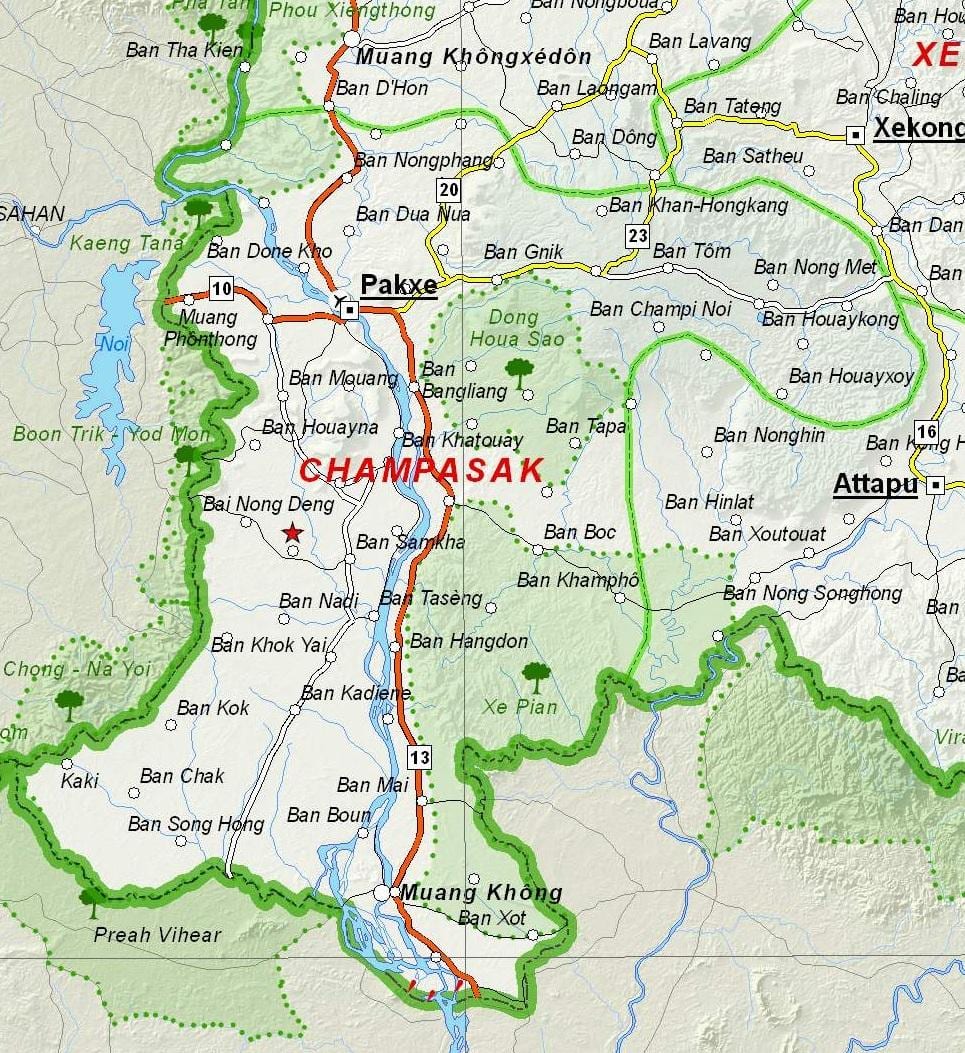 Kartta champasak laos