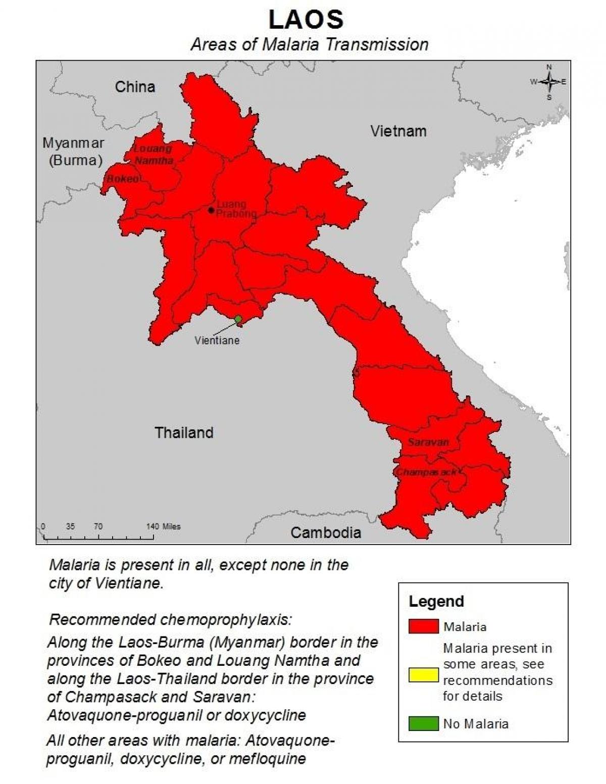 Kartta laos malaria 