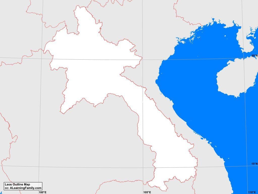 Kartta laos ääriviivat
