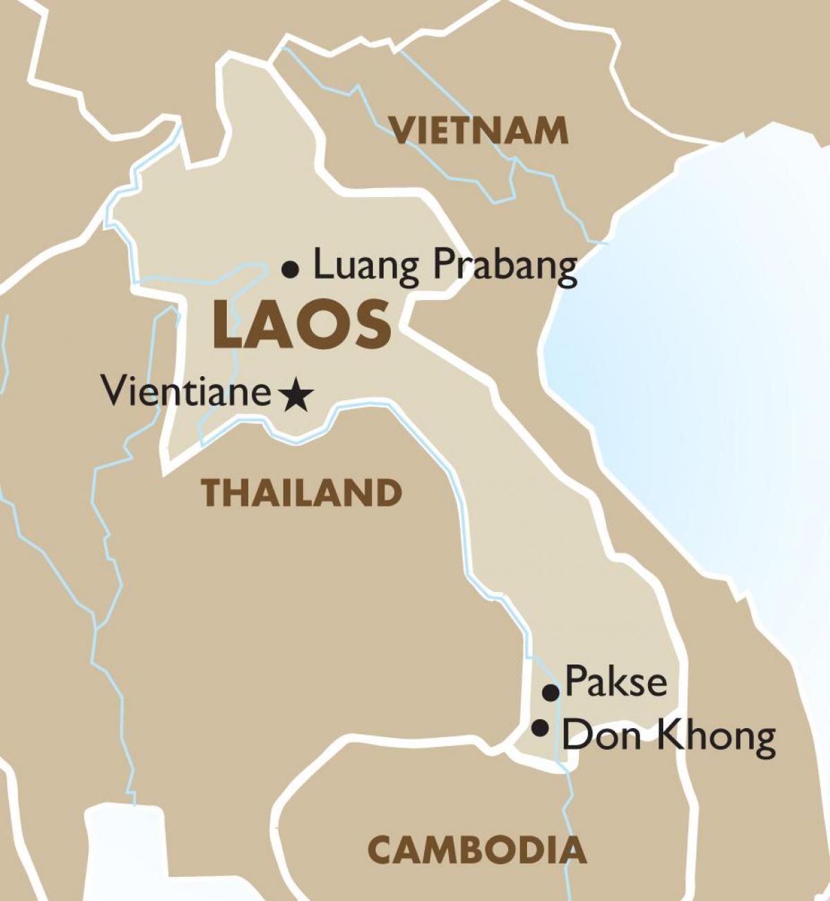 Laosin pääkaupungista kartta - Kartta pääkaupunki laos (Kaakkois-Aasia -  Aasia)