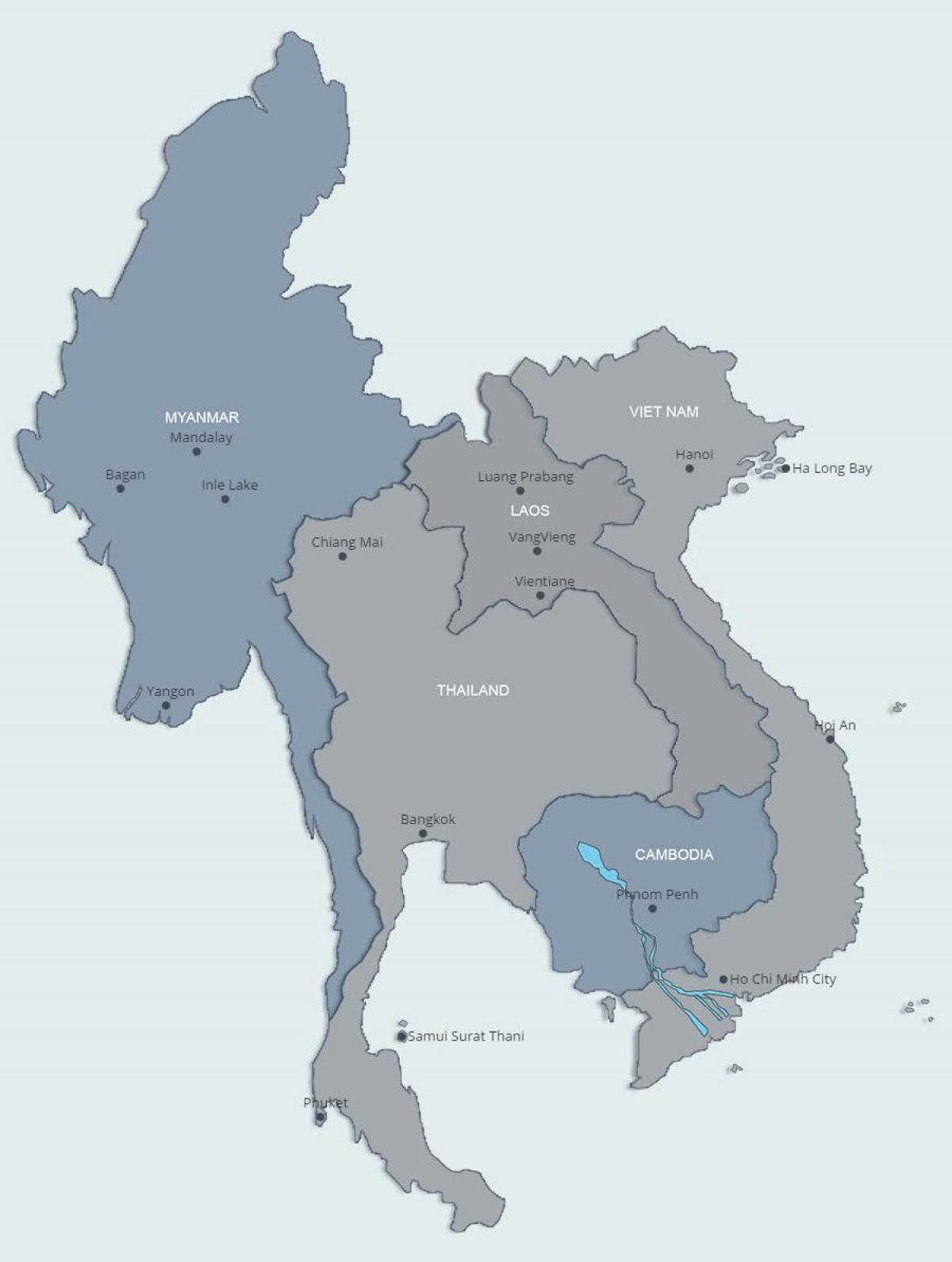 Kartta pohjois-laosissa