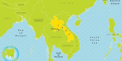 Laosin sijainti maailman kartalla