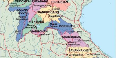 Laos poliittinen kartta