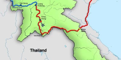 Mekong-jokea laosissa kartta